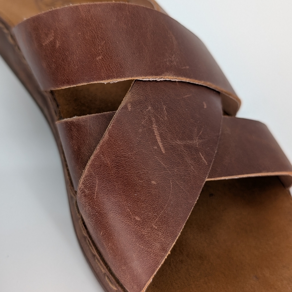 Chaco Wayfarer Slide Leather Cross-Strap Sandal | Size 9 | Toffee Brown Summer - Picture 5 of 17